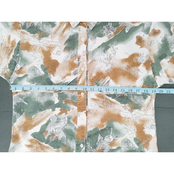 Vintage Roper Women's Western Button Shirt Medium Green Brown Long Sleeve Horses - Picture 12 of 12